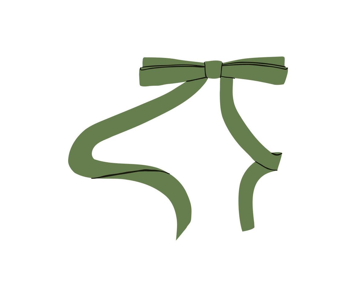 The bow is drawn in a flat style. Gift, holiday, ribbon. illustration in flat style. vector