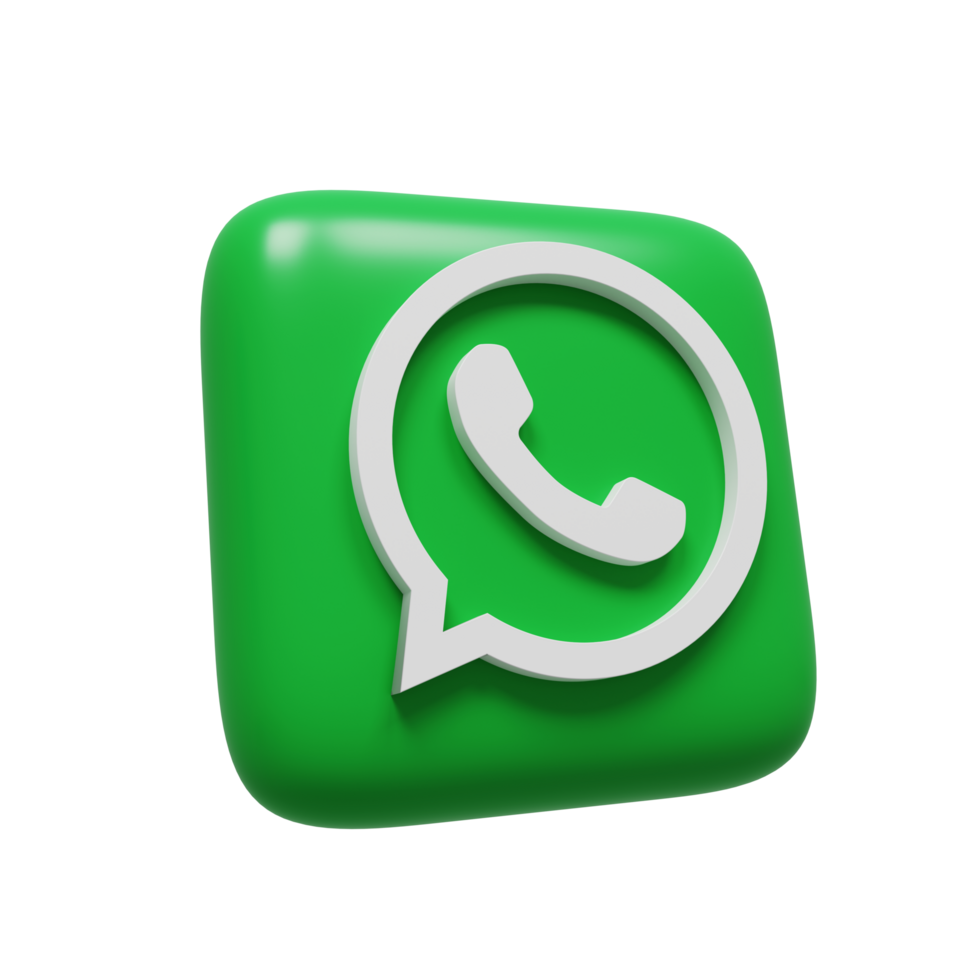 WhatsApp logo, 3D render png