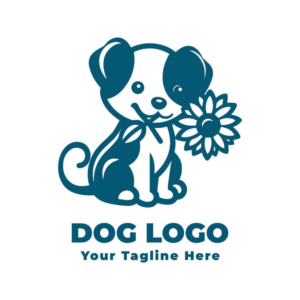Simple Illustration Dog Logo With Flat Background vector