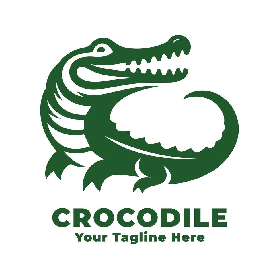 Crocodile Simple Logo Illustration Silhouette vector