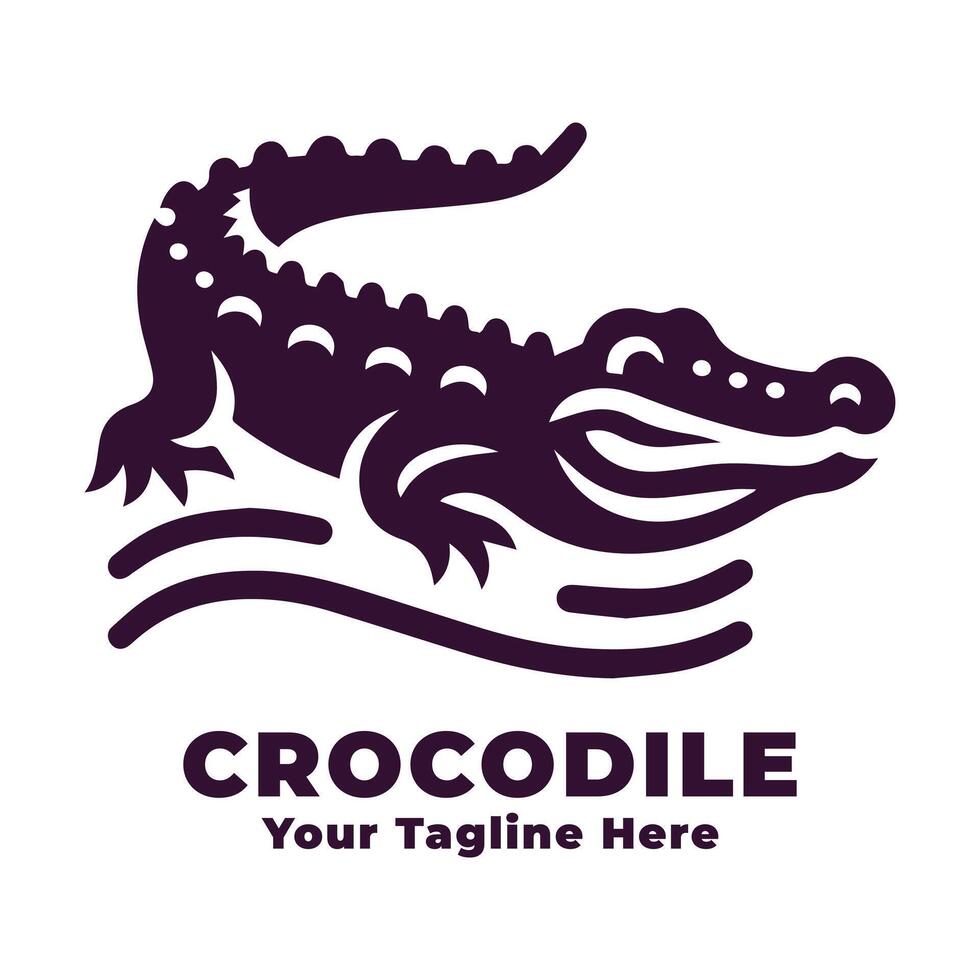 Simple Crocodile Logo Design Illustration vector