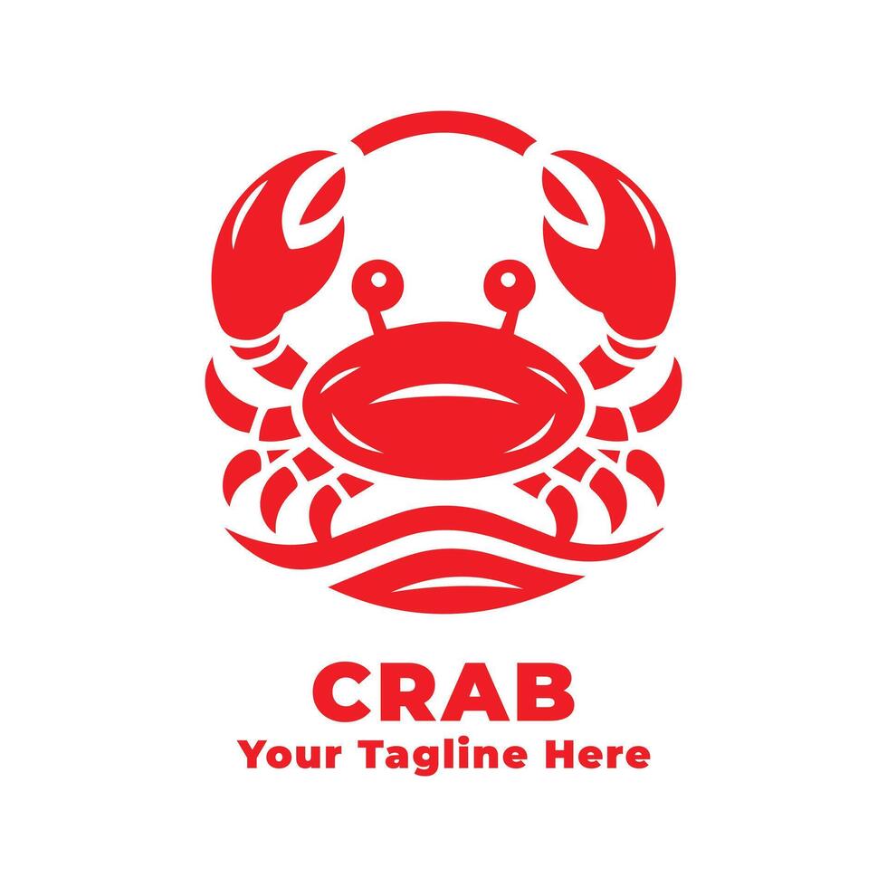 Simple Crab Logo Design Illustration vector
