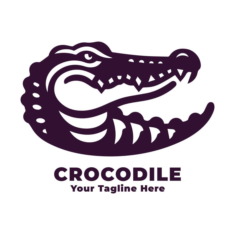 Simple Crocodile Logo Design vector
