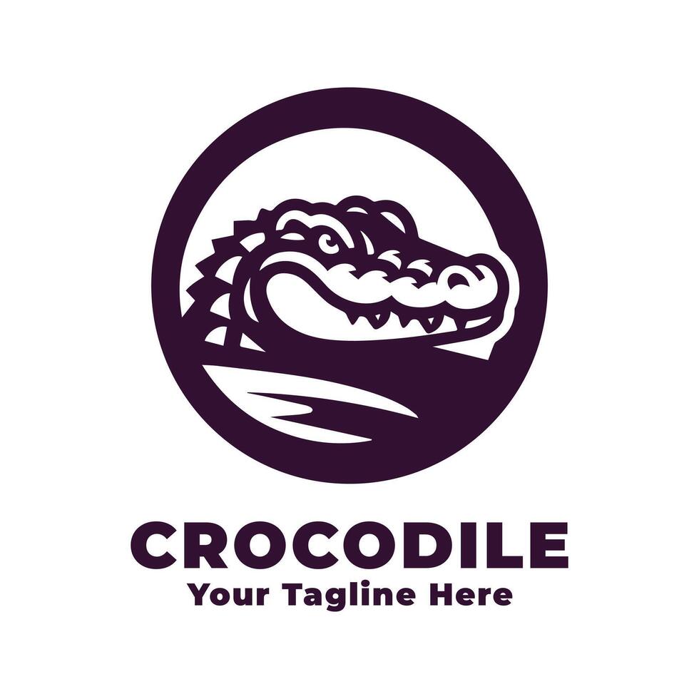 Logo Simple Crocodile Design Illustration vector