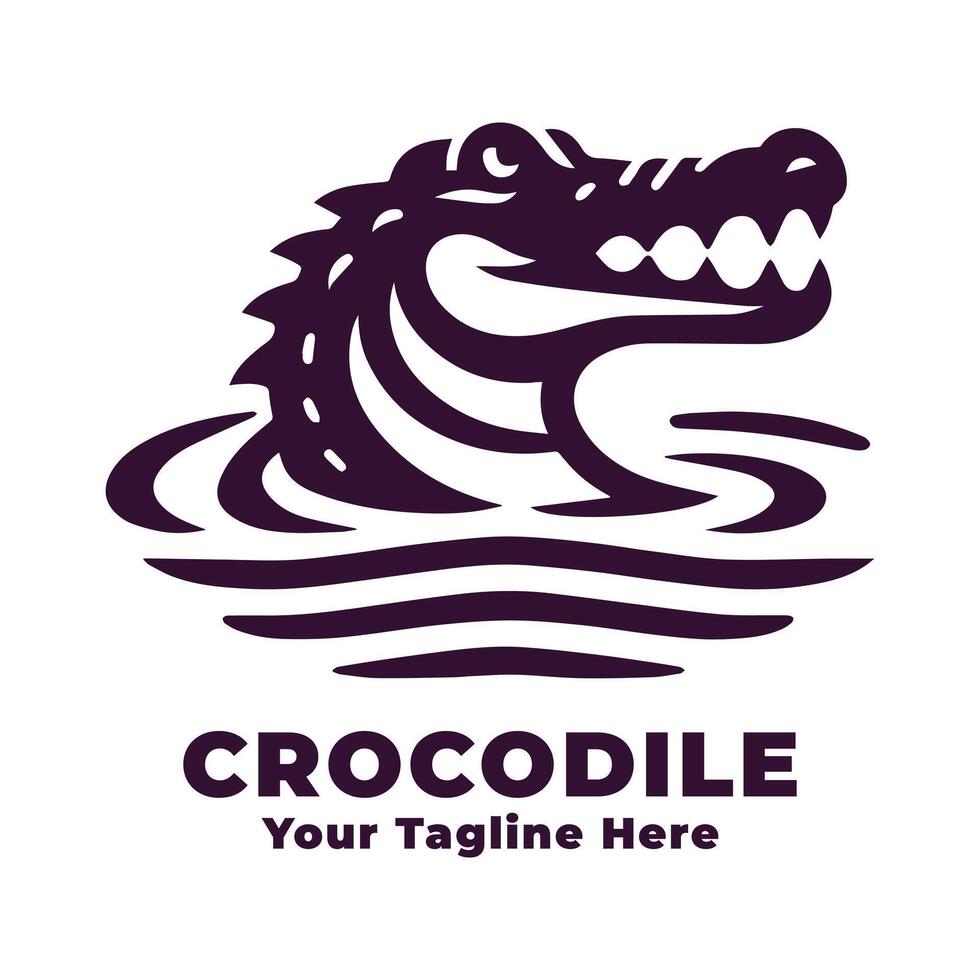 Simple Crocodile Logo Illustration vector
