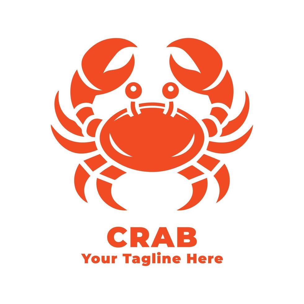 Logo Simple Crab Design With Flat Background vector