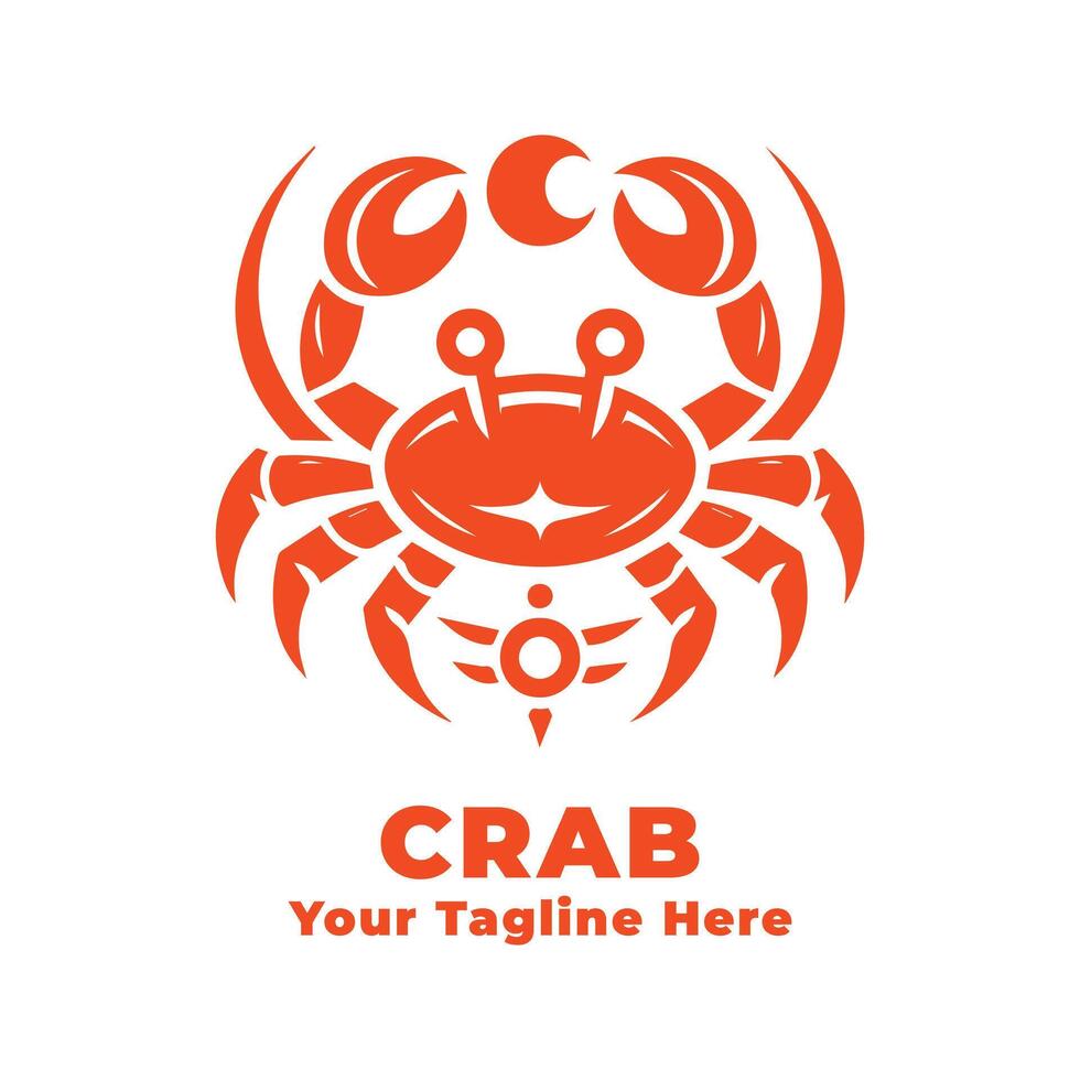Simple Logo Crab Illustration With Flat Background vector