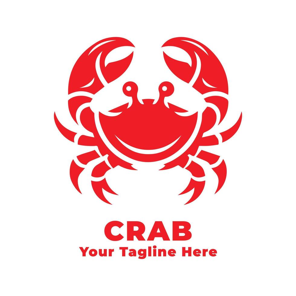 Illustration Crab Simple Logo With Flat Background vector