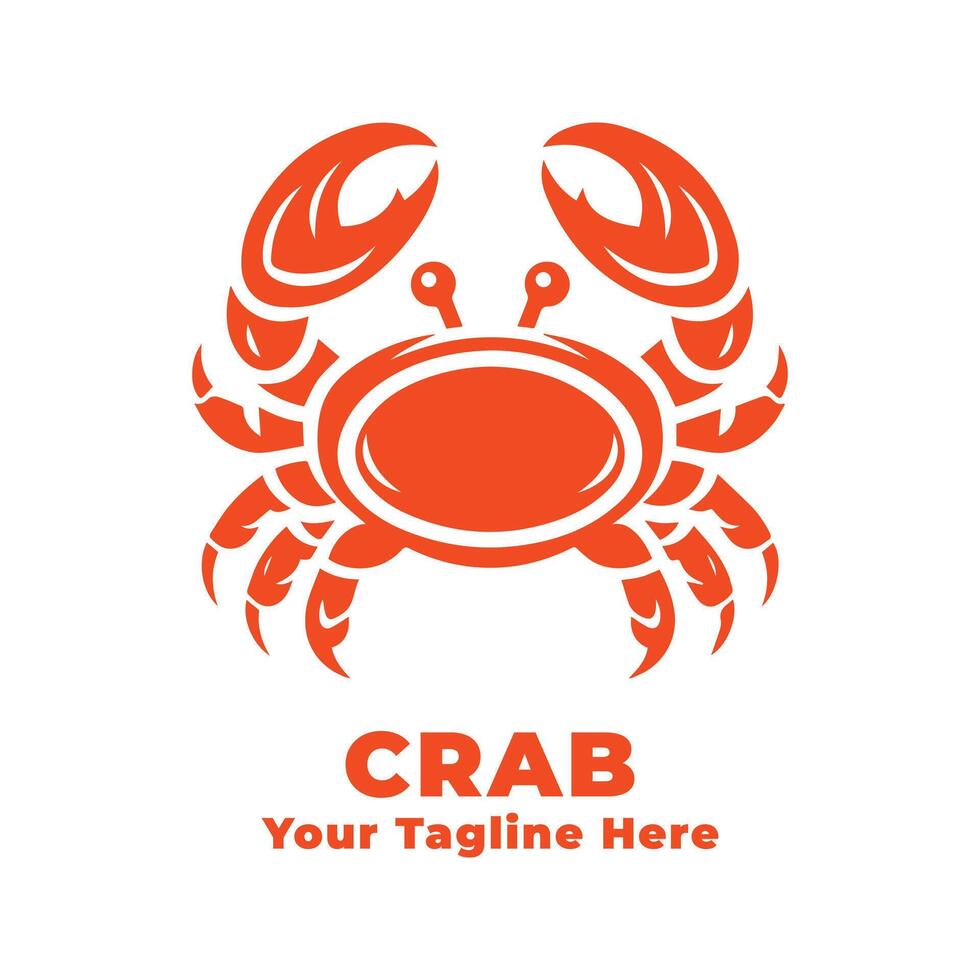 Simple Logo Crab Illustration With Orange Concept vector