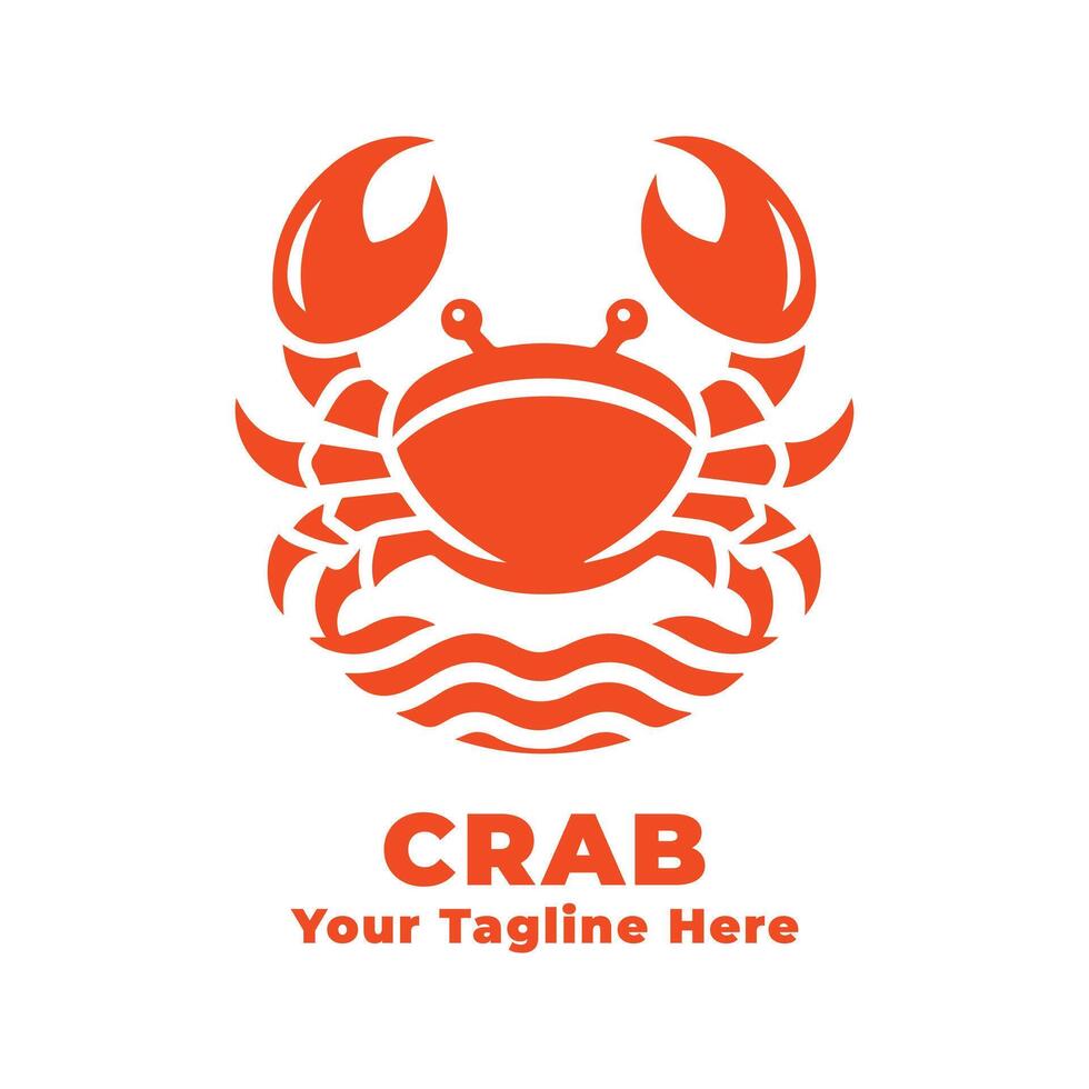 Crab Simple Logo Design vector