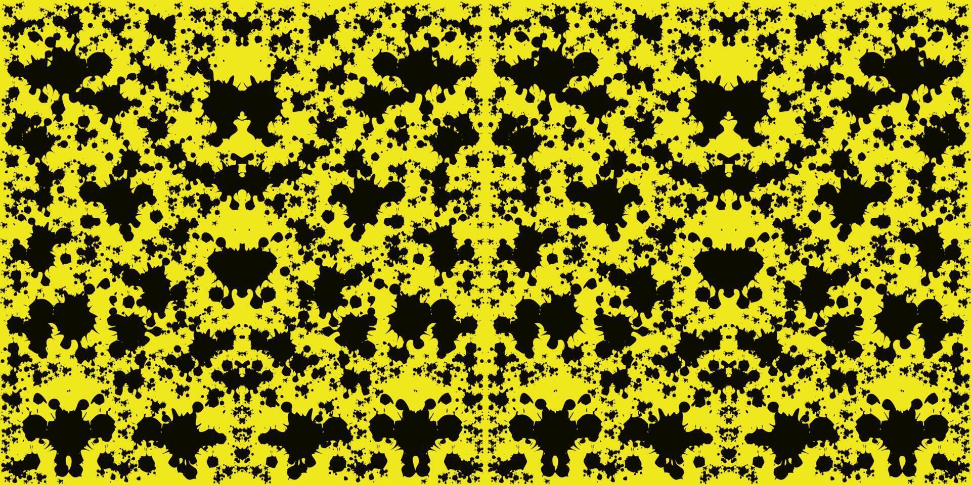 Seamless pattern of black abstract background isolated on yellow background. Suited for Decorative Paper, Packaging, Covers, Gift Wrap and House Interior Design. illustration EPS10. vector