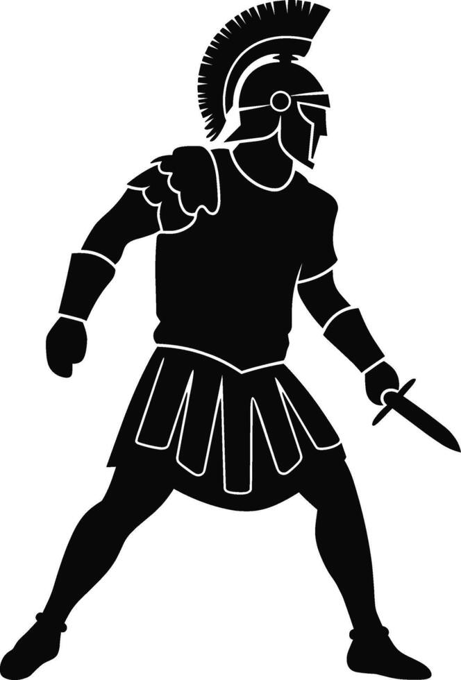 Roman Gladiator Silhouette vector