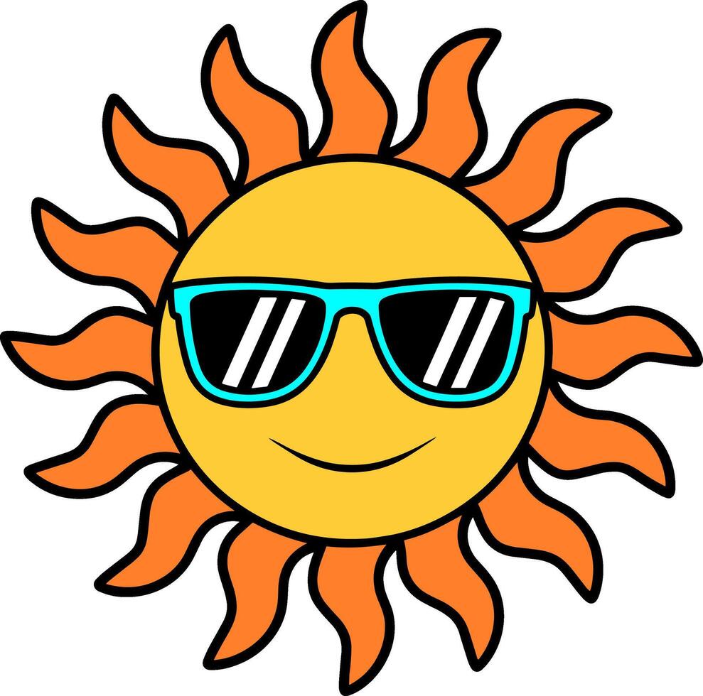 Sun with Sunglasses vector