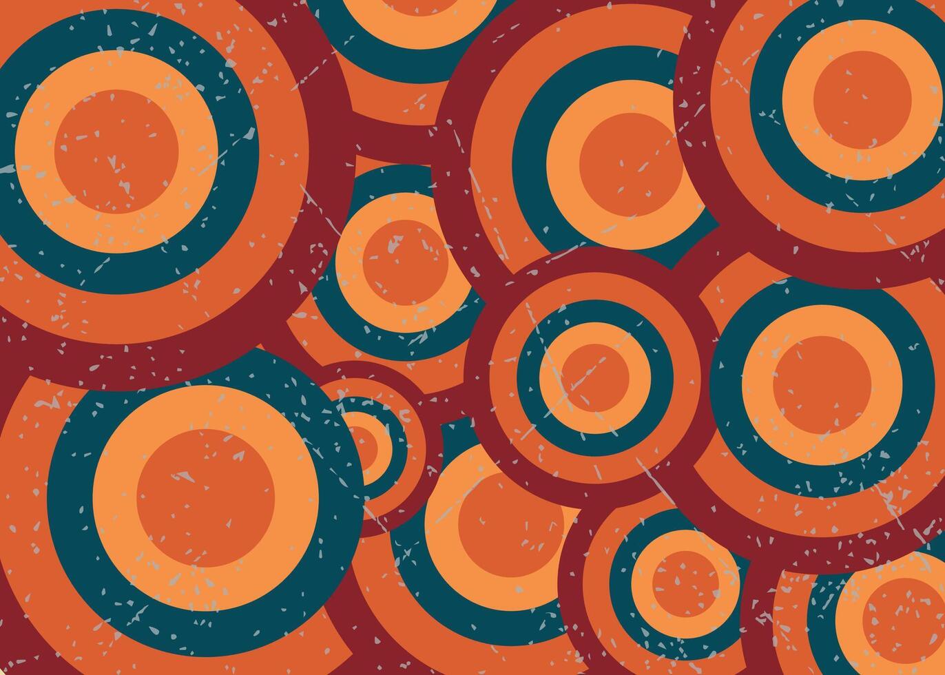 Circle pattern in retro color vector