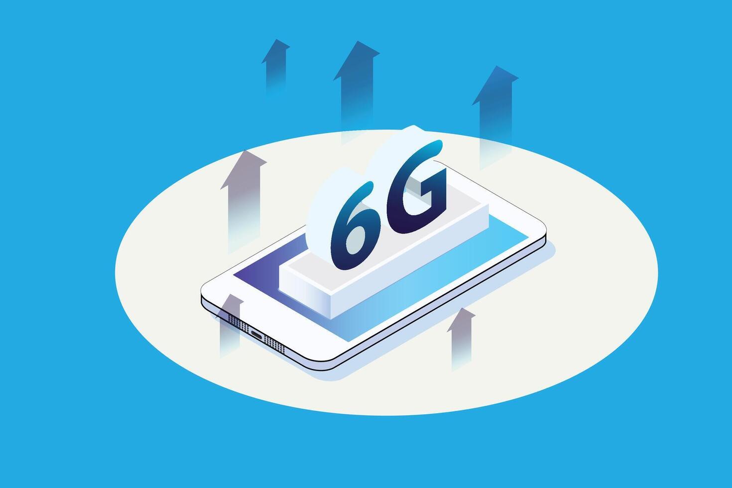 isometric internet speed technology for the development of 6g communication technology. Online based illustration vector