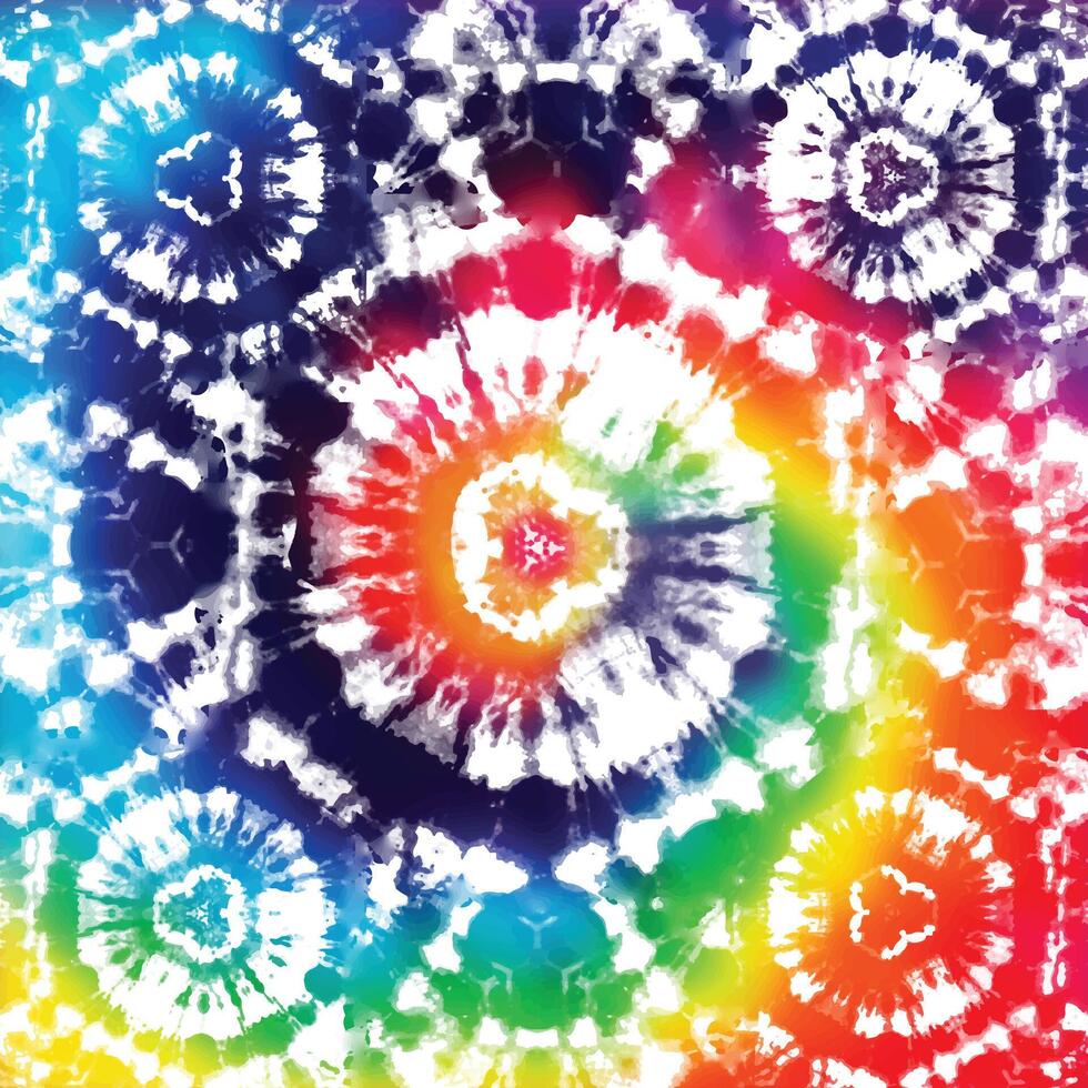 Rainbow Tie Dye Pattern Ink Textile Design Abstract Background vector
