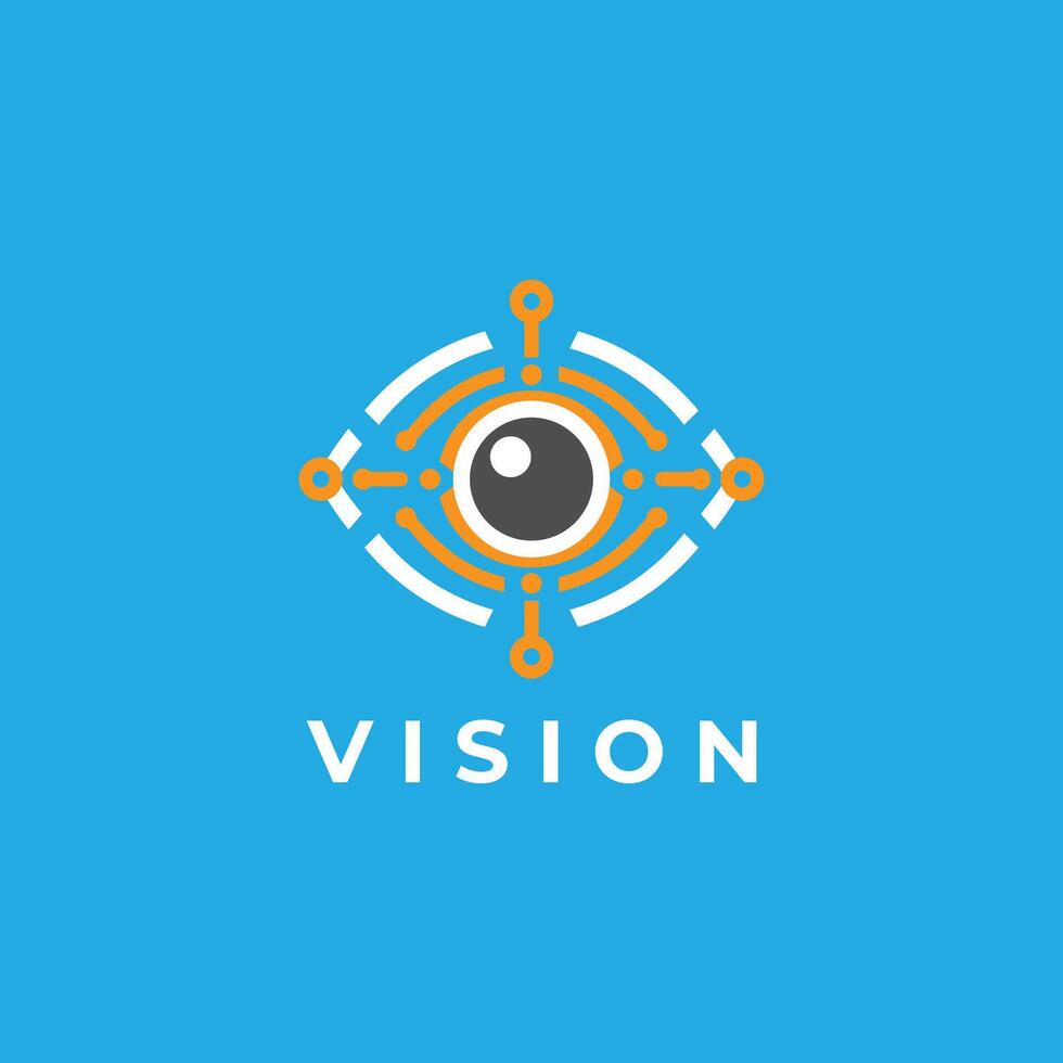 Digital Eye Circuit Logo - Futuristic Vision Concept vector
