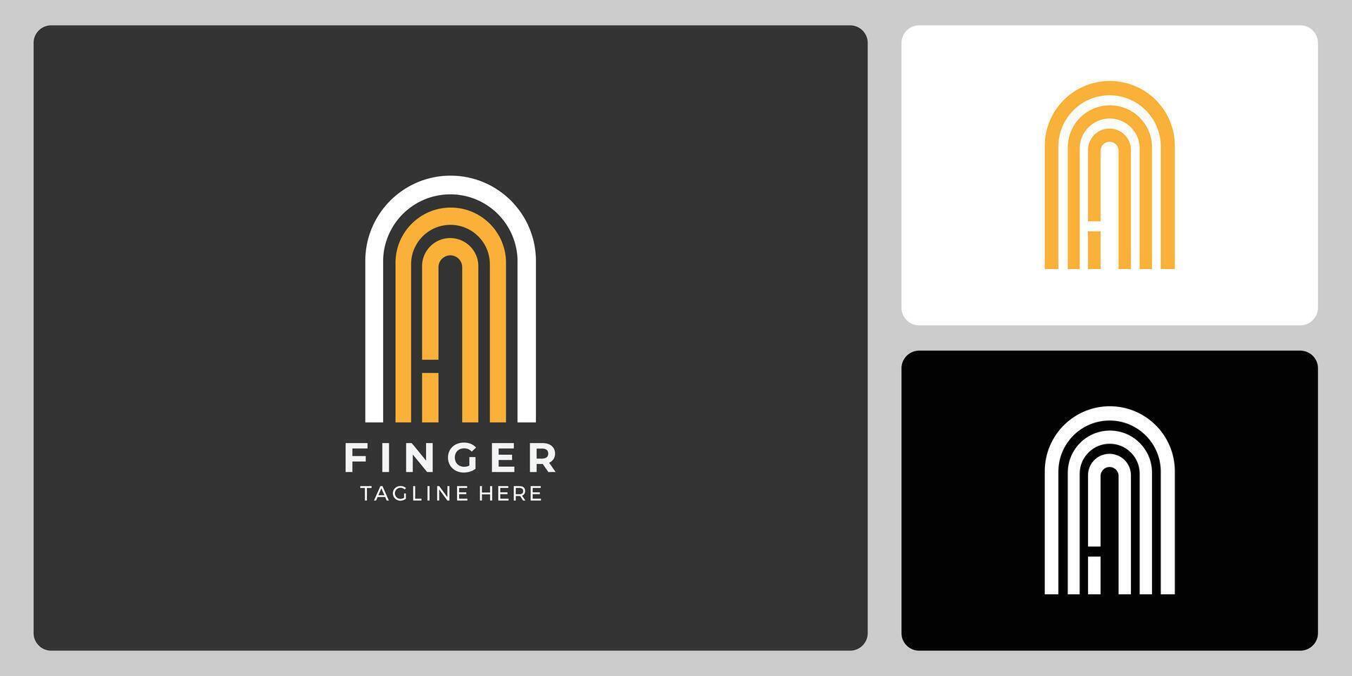 Archway Fingerprint Identity Logo in Orange vector