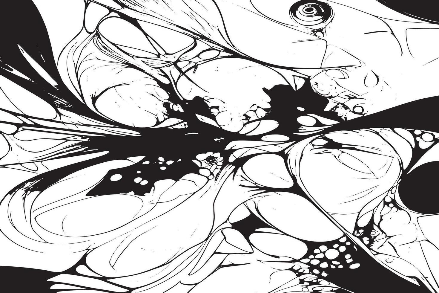 Bold Abstract Black Design on White Canvas vector