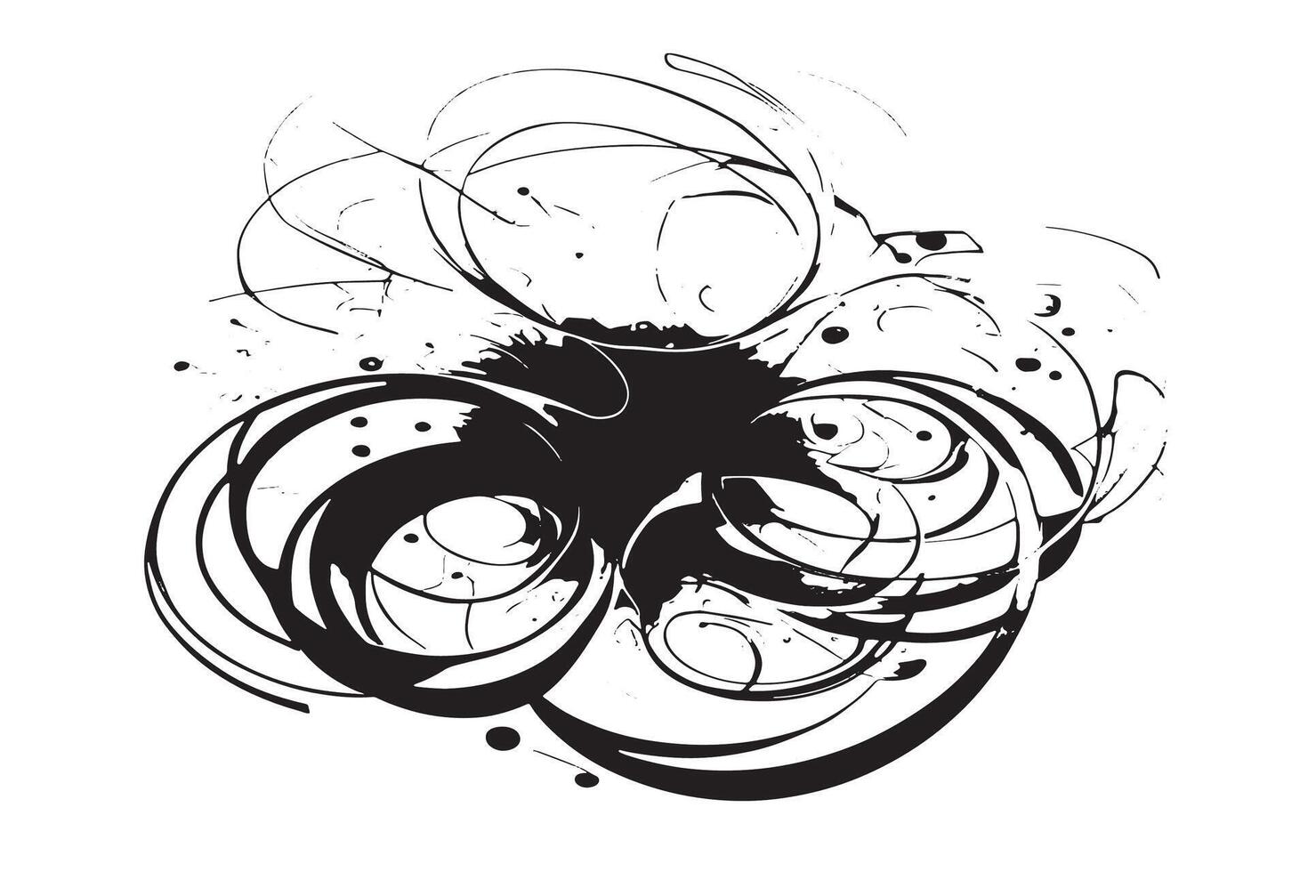 Stylish Black Overlay Design with Abstract Patterns vector