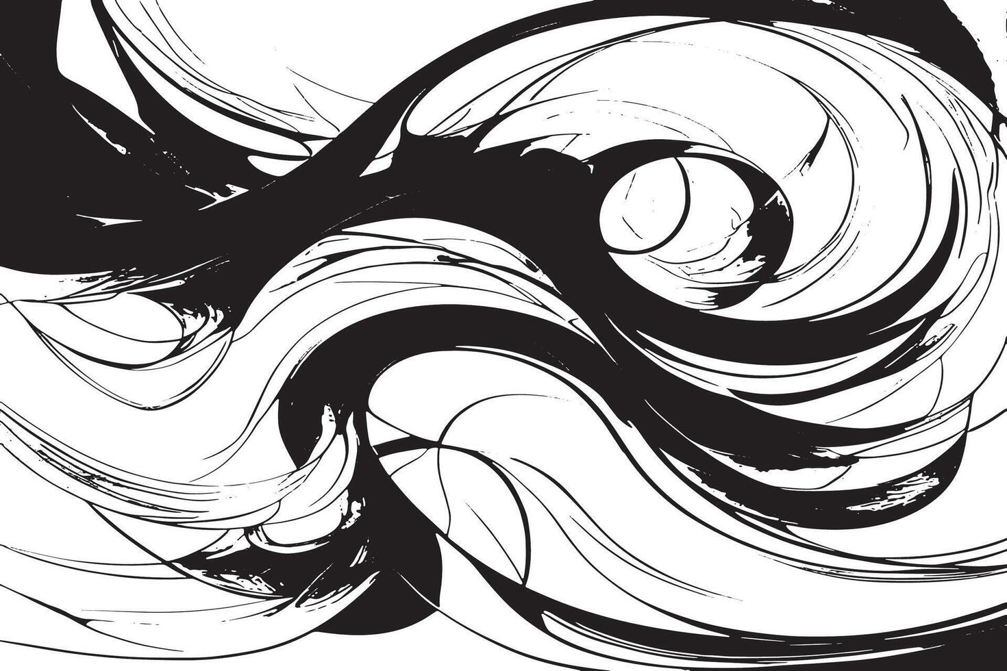 Monochromatic Abstract Design Black on White vector