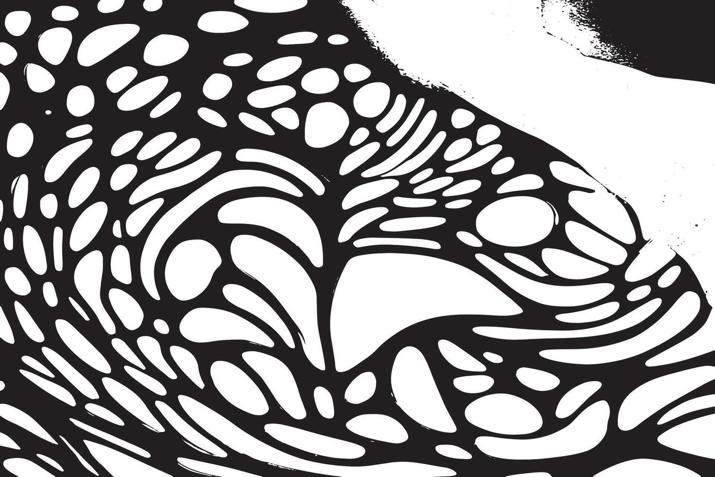 Layered Black Abstract Texture on Clean White vector