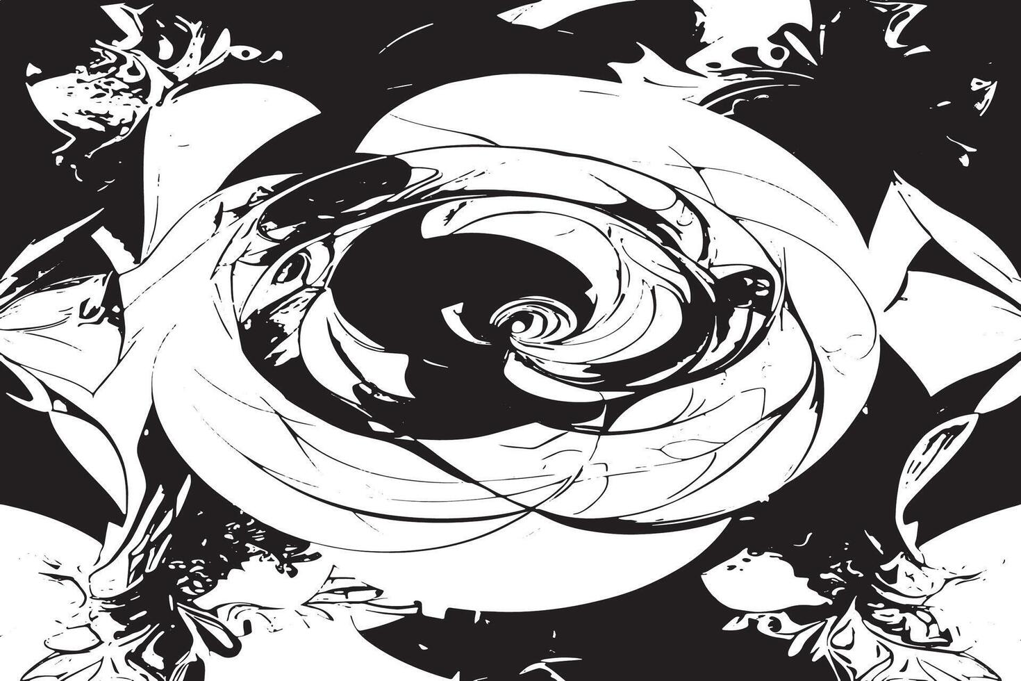 Artistic Monochrome Texture Black Silhouettes on White vector