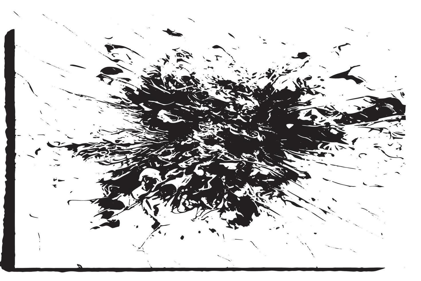 Bold Black Abstract Shapes on White Background for Texture and Overlay Enhancements vector