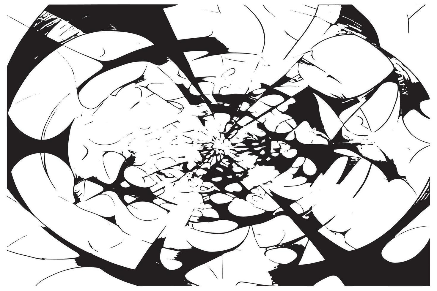 Modern Black and White Texture with Abstract Silhouettes vector