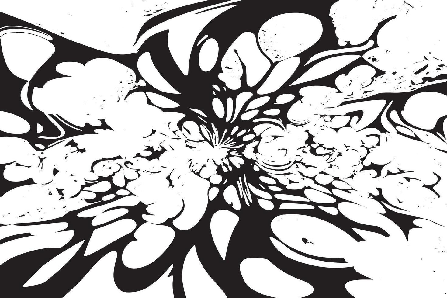 High-Resolution Black Abstract Silhouette Texture on White vector