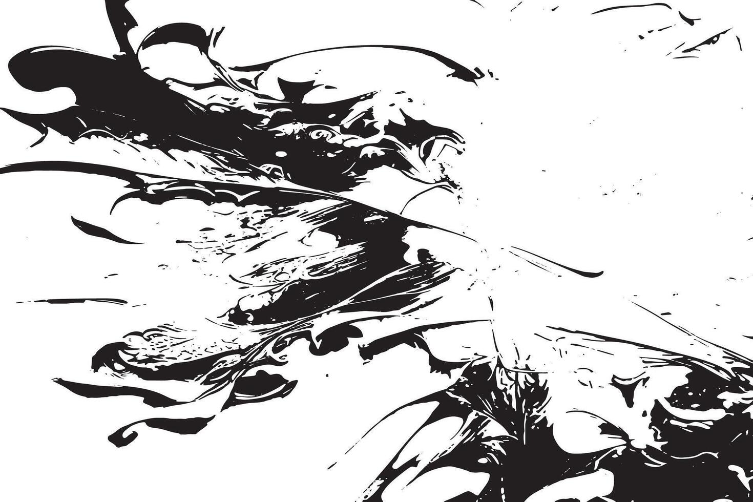 Abstract Black Ink Wash on White Texture for Digital Projects vector