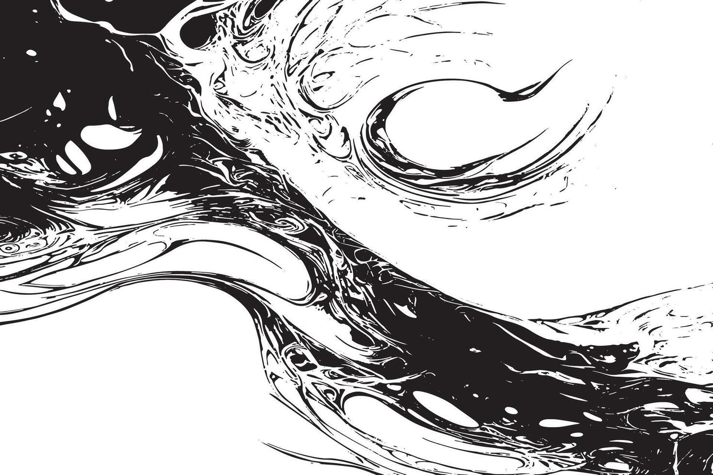 Black Ink Style Abstract Texture on White for Modern Designs vector