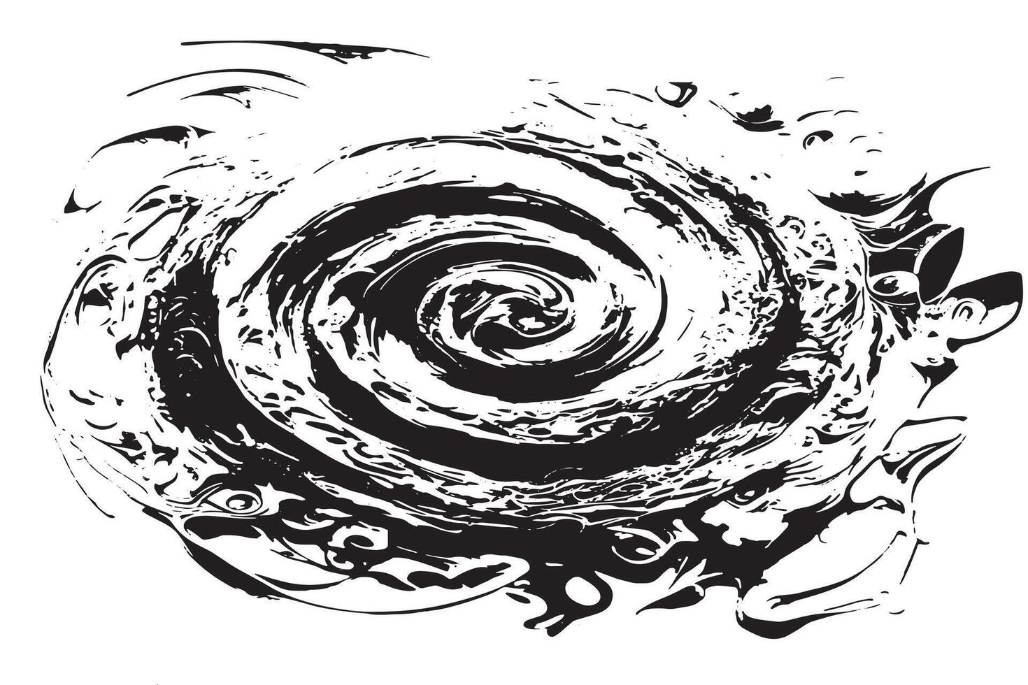 Layered Black Grunge Texture on White Background for Modern Art vector
