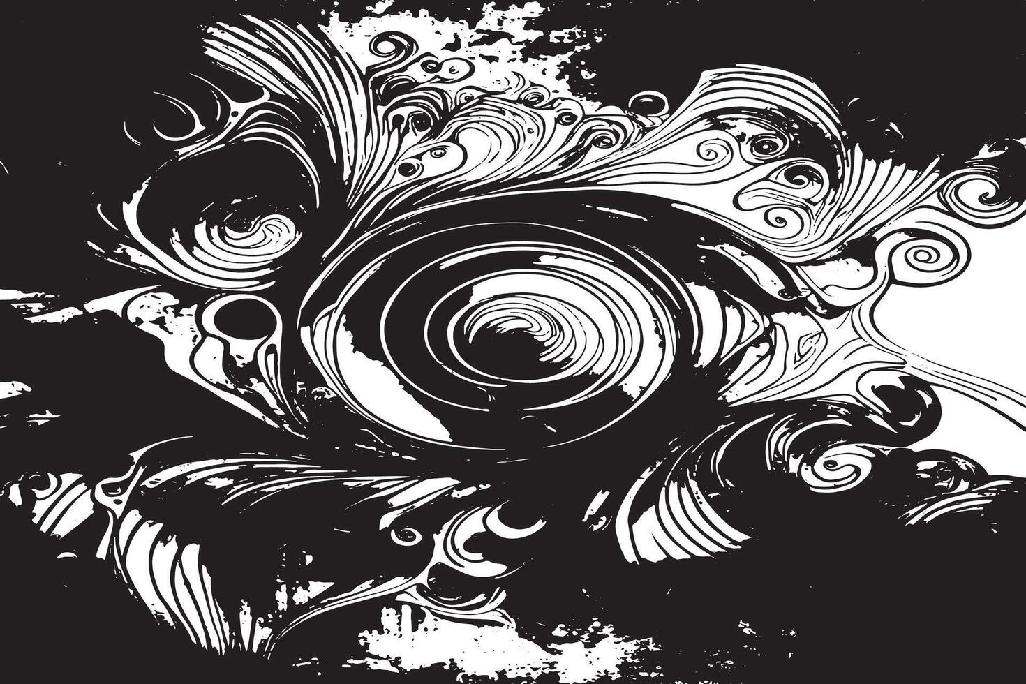 Abstract Black Line Patterns on White Canvas for Artistic Textures vector