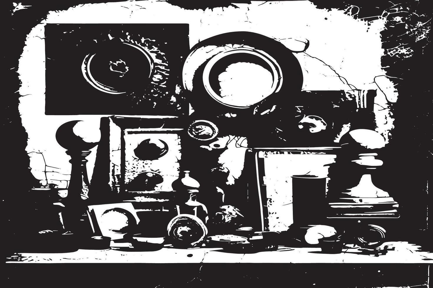 Grunge Black Texture with Distressed Monochrome Design for Background and Overlay vector