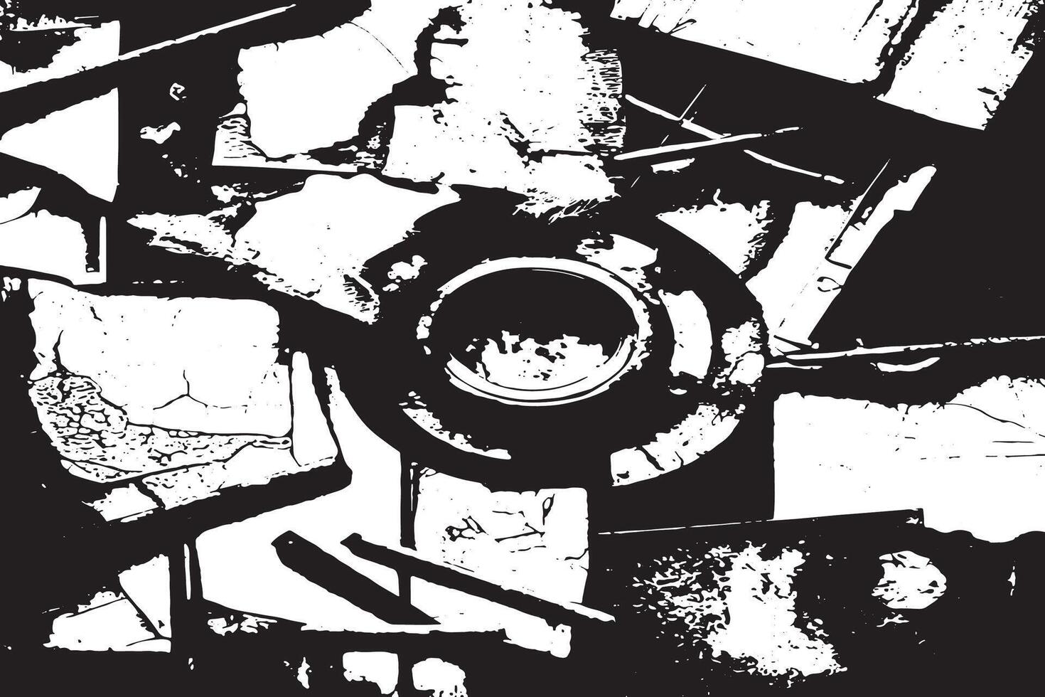 Rustic Grunge Texture in Black and White with Distressed Aesthetics vector