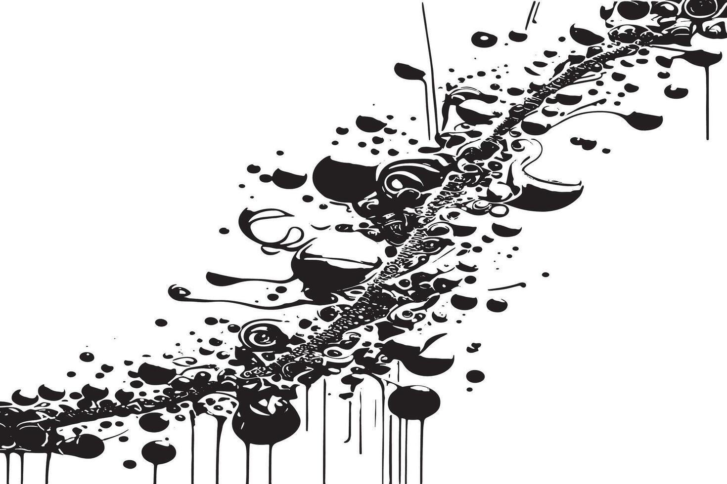 Abstract Monochrome Swirls in Black on White Background for Graphics vector