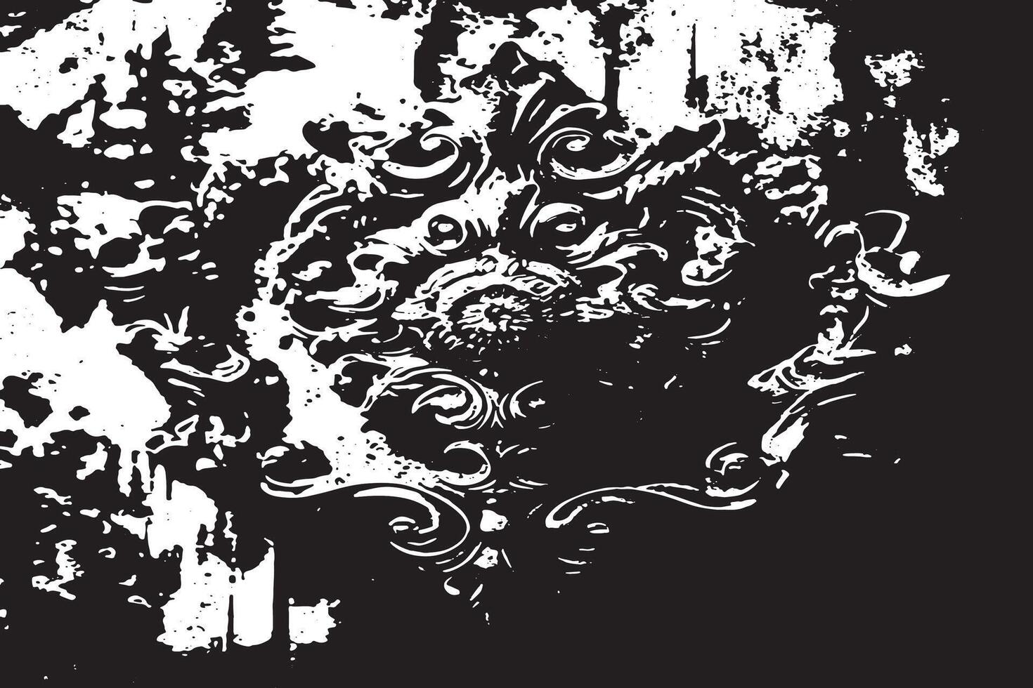Dark Grunge Texture with Distressed Details in Black and White for Visual Effects vector