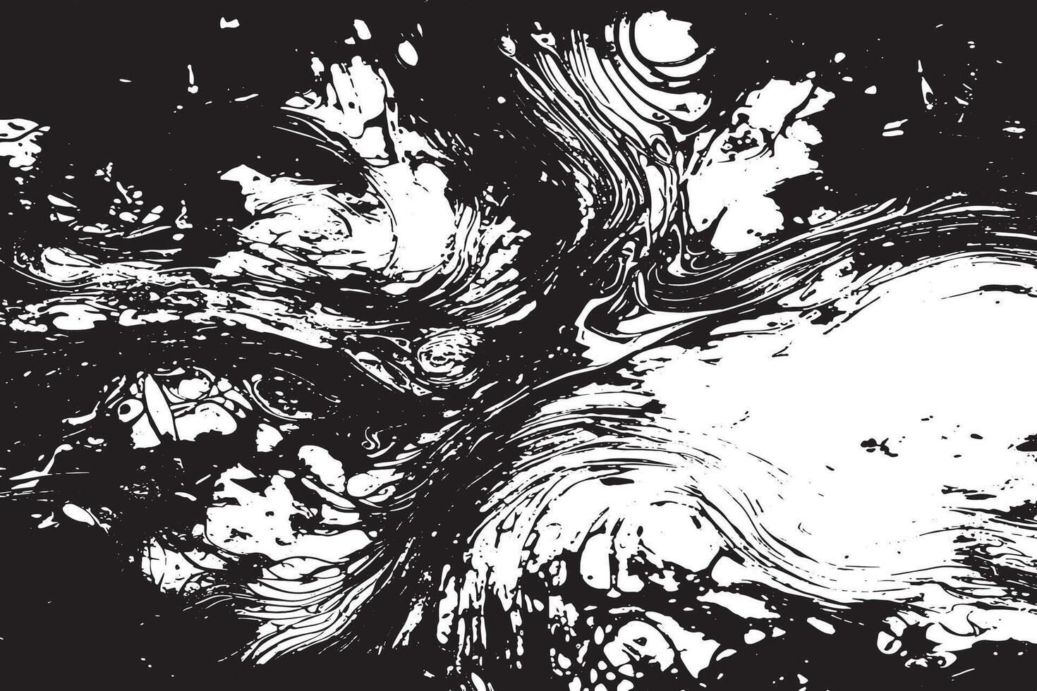 Raw Monochrome Grunge Texture with Black Rough Distressed Patterns vector