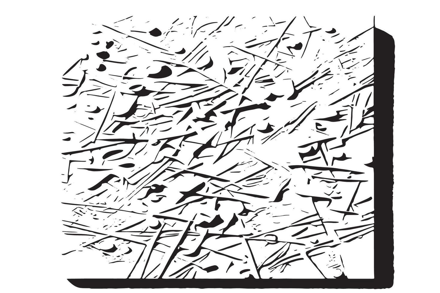 High-Contrast Black Overlay Textures on White for Digital Art vector