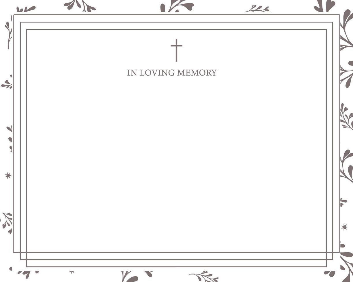 frame for photo or invitations. Funeral card vector