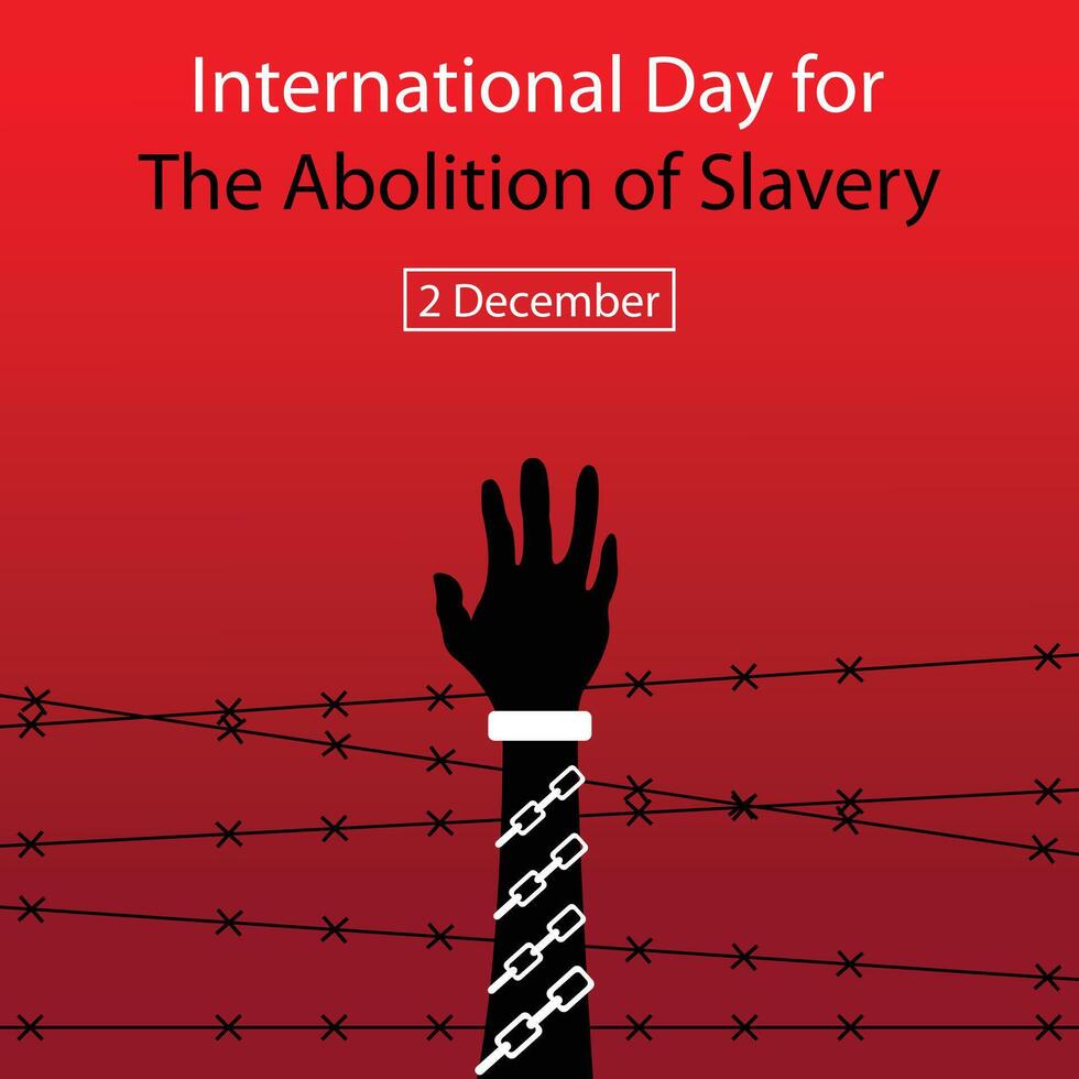 illustration graphic of silhouette of hands wrapped in chains, perfect for international day, the abolition of slavery, celebrate, greeting card, etc. vector