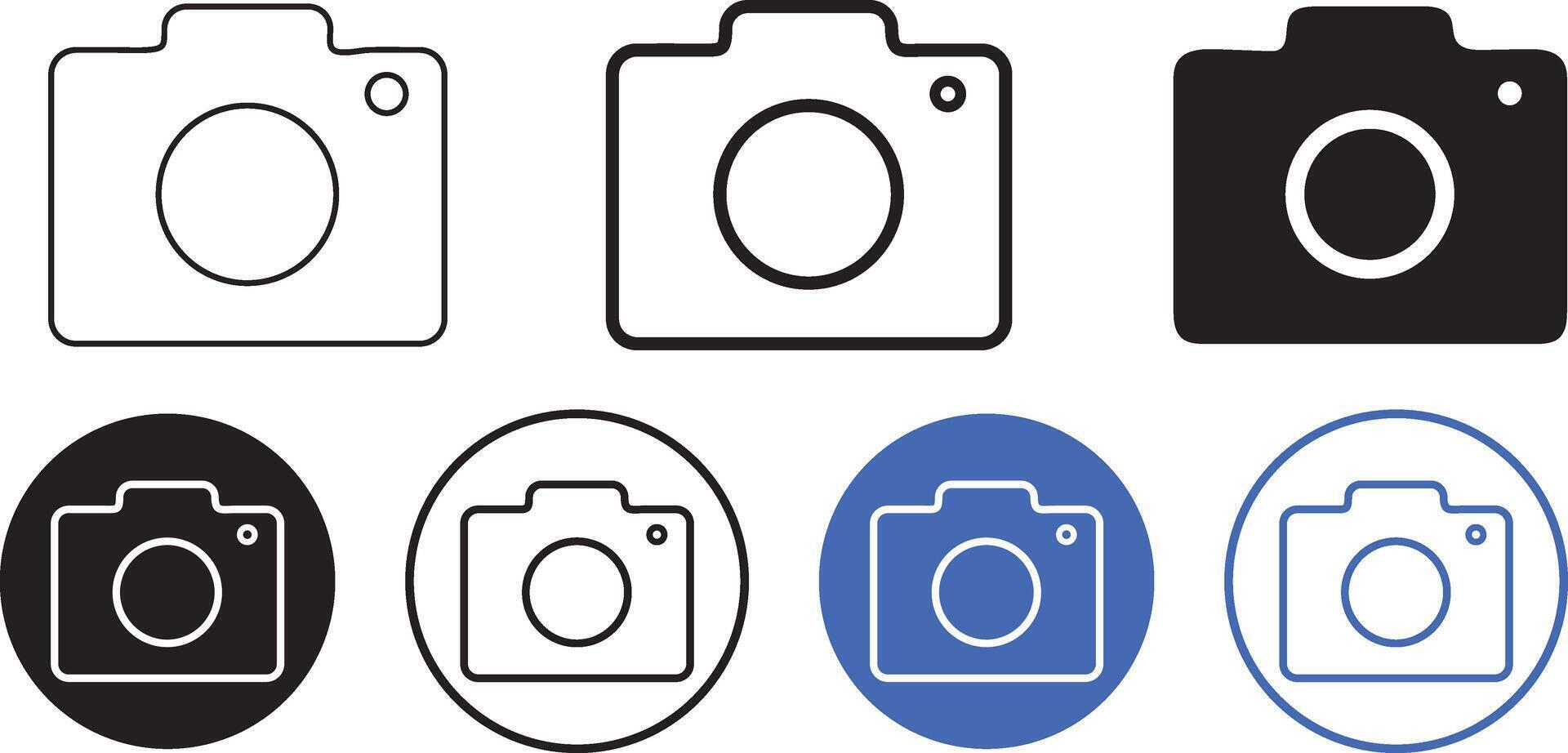 Camera icon set. Photography camera symbol sign vector