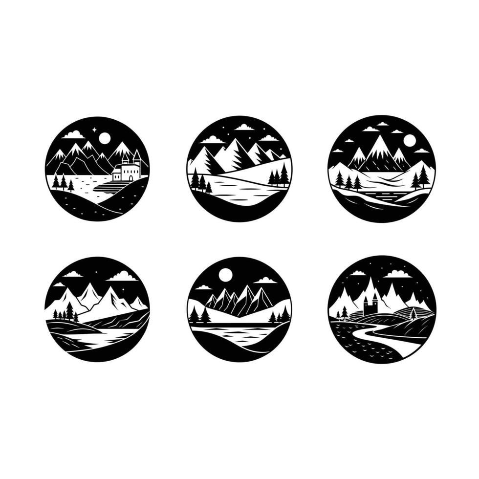 Landscape Illustrations - Stunning Scenic Designs for Digital and Print Projects vector