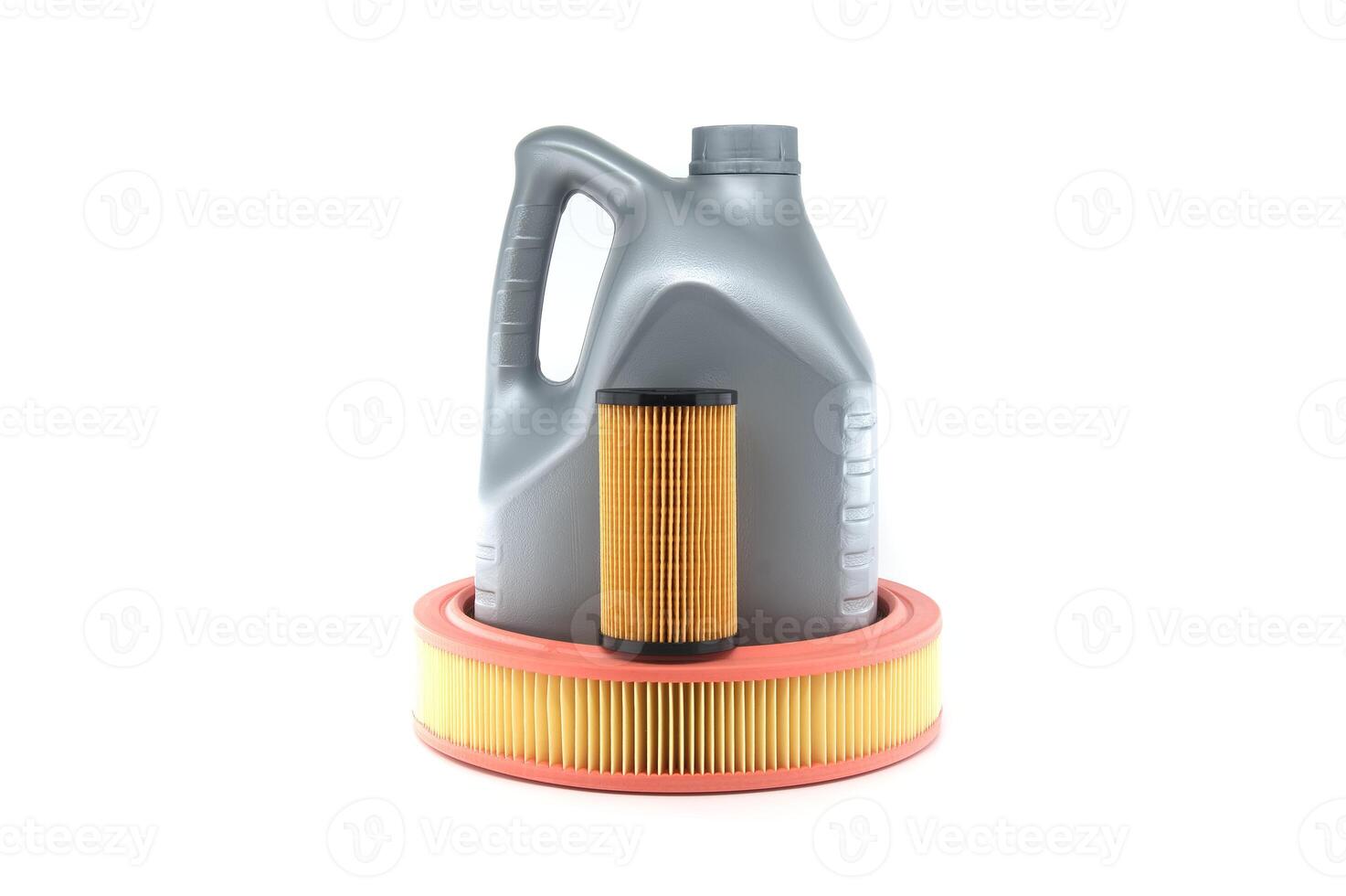 Automotive Oil Container With Air and Oil Filters Displayed photo