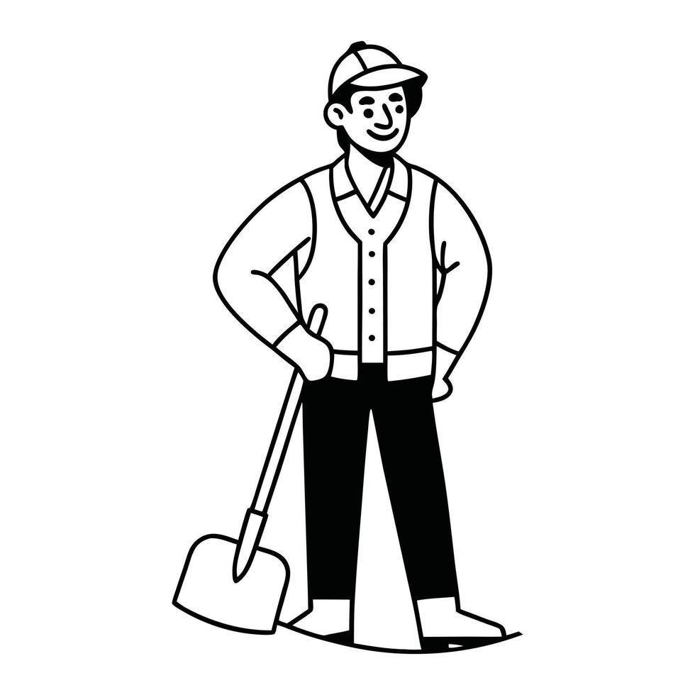 Cartoon Illustration of a Happy Man Simple and Playful Icon. vector