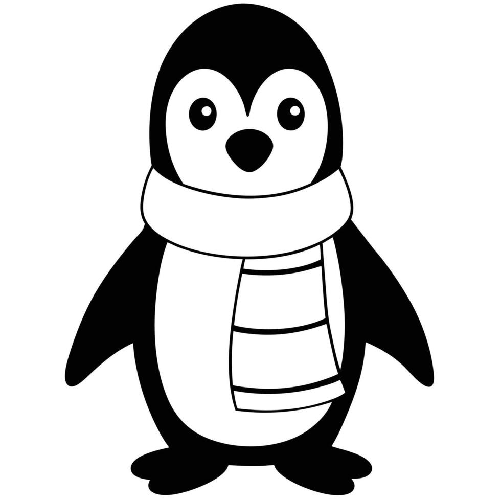 Cute Winter Penguin Fun Cartoon in Vibrant Outfit vector