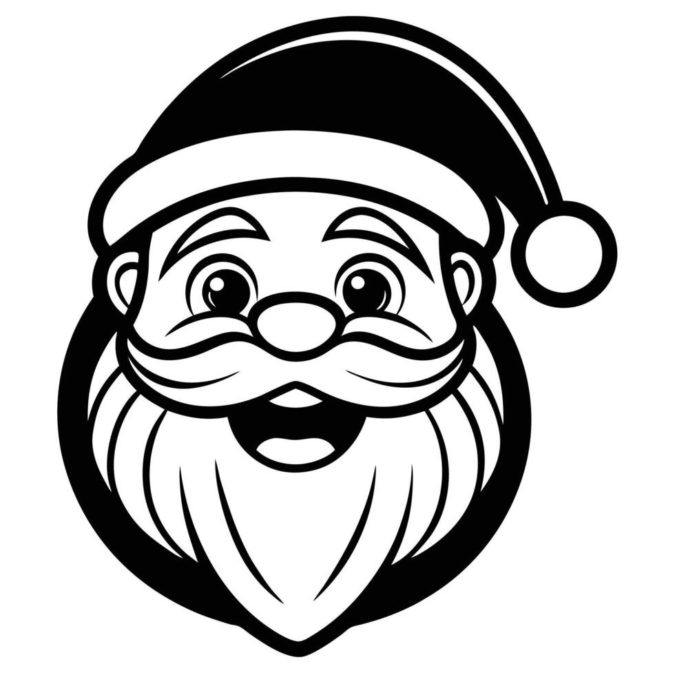 Cute Happy Santa Claus Head for Holiday Decorations. vector
