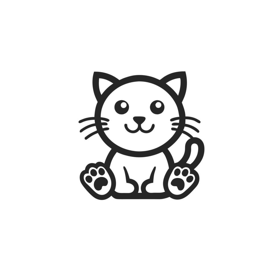Minimalist Cat Sketch Simple Line Drawing for Modern Art Projects vector