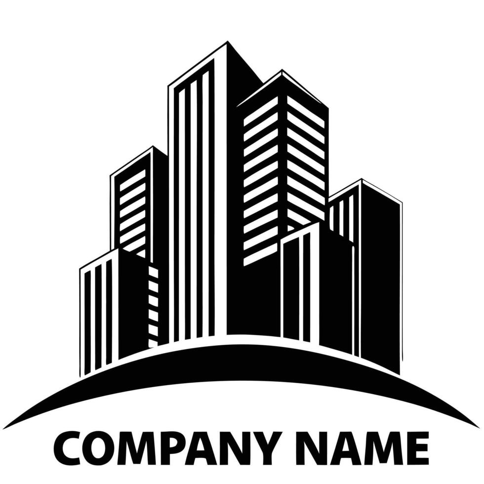 A logo for a company with skyscrapers vector